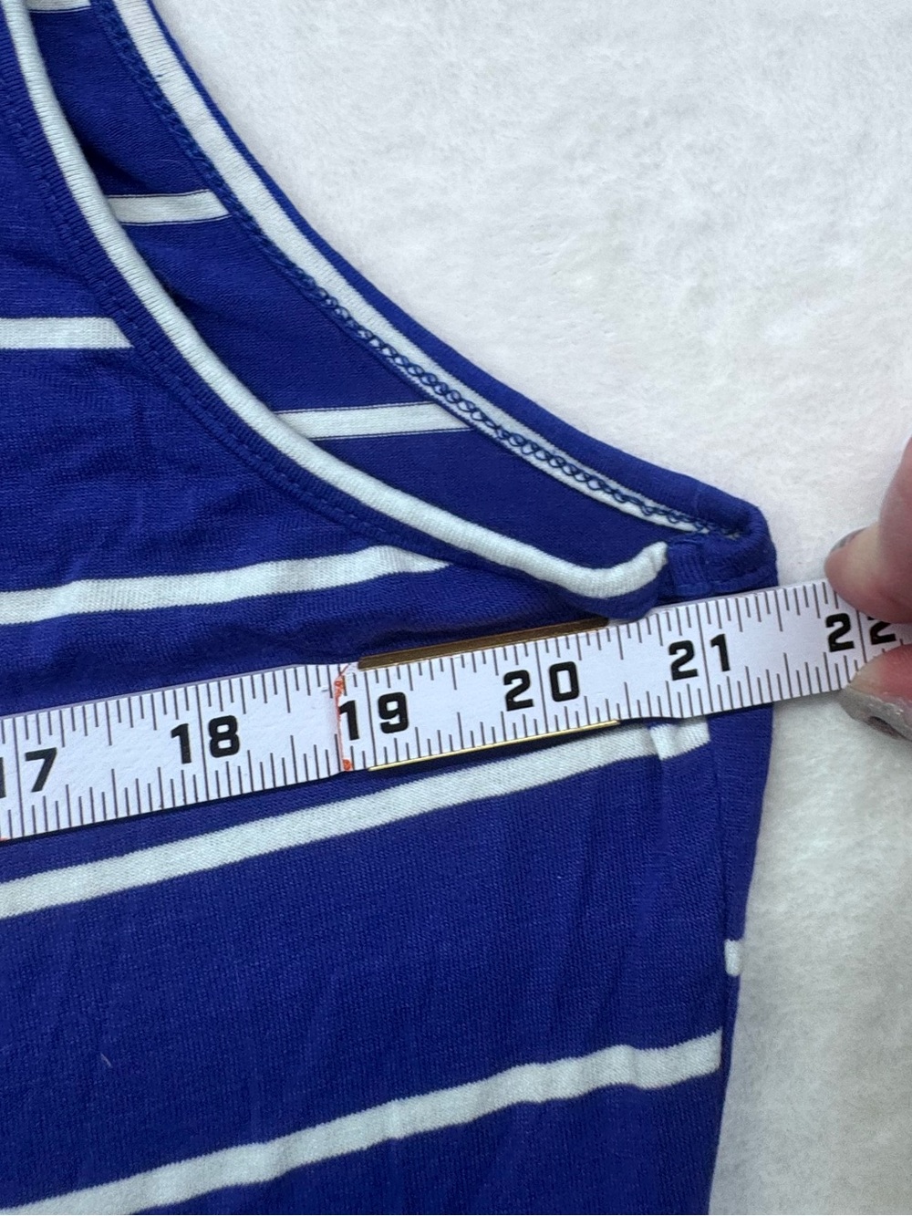Hount Blue & White Striped Sleeveless Maxi Dress Size 2XL Casual Stretch - Picture 4 of 8